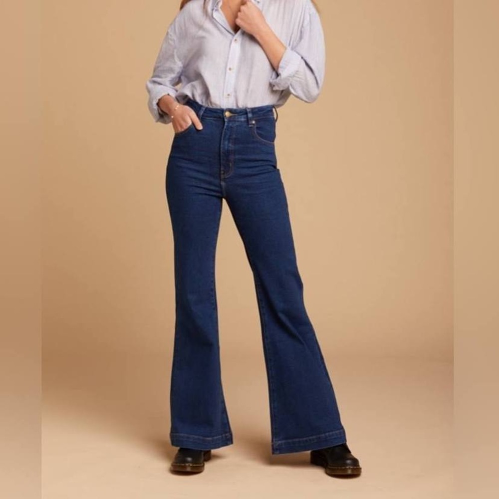 Rollas Australia High Rise East Coast Flare Jeans